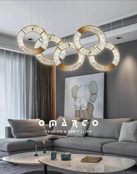 Luminaire Suspension forme organique dorée – Référence : Aelion5738- - Nexa Lights