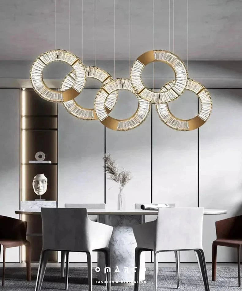 Luminaire Suspension forme organique dorée – Référence : Aelion5738- - Nexa Lights