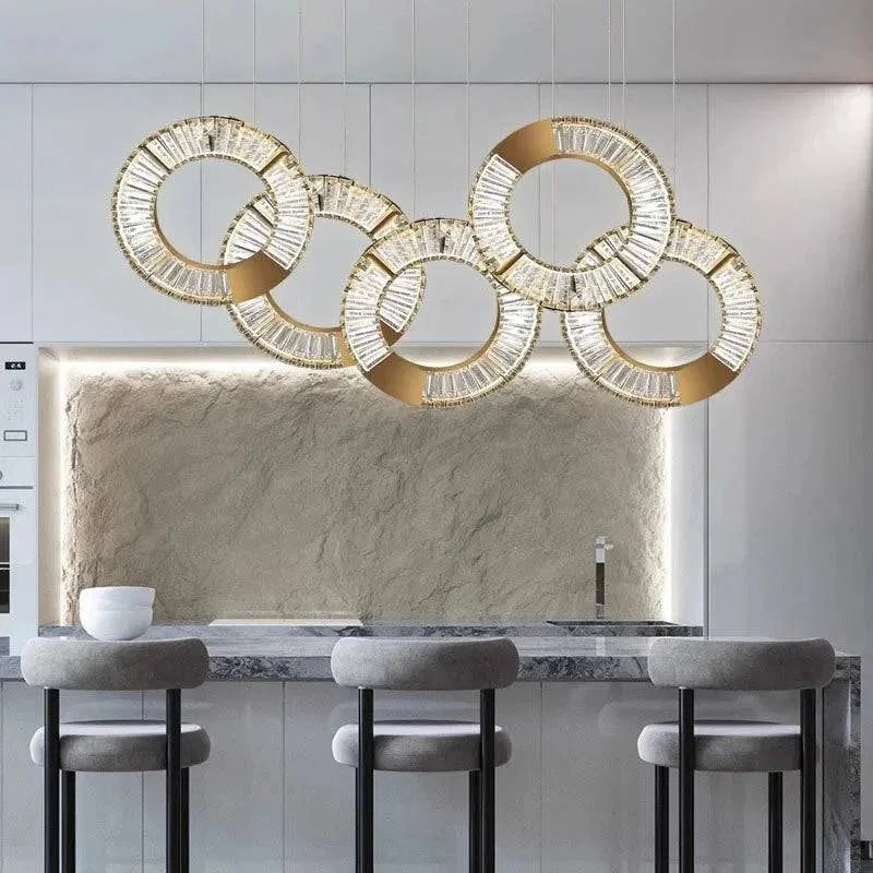 Luminaire Suspension forme organique dorée – Référence : Aelion5738- - Nexa Lights