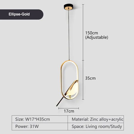 Luminaire Suspension forme organique dorée – Référence : Olinah5623- - Nexa Lights