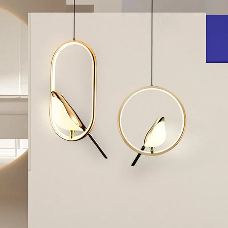 Luminaire Suspension forme organique dorée – Référence : Olinah5623- - Nexa Lights