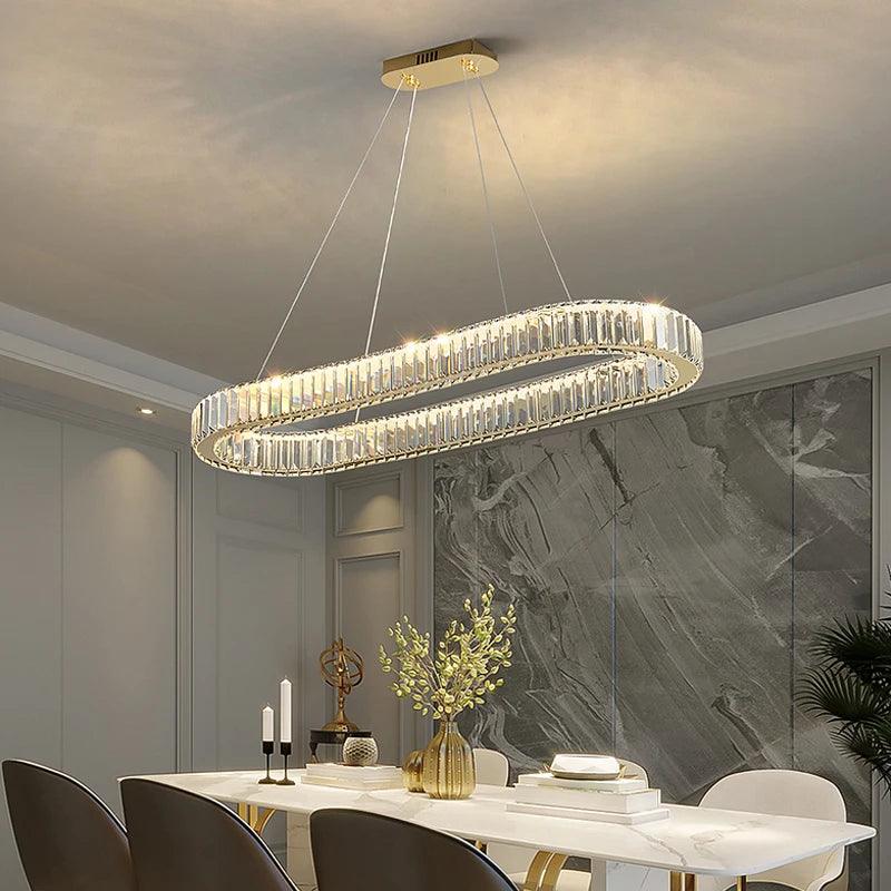 Luminaire Suspension métal et cristal avec lumière ajustable – Référence : Nélis4723- - Nexa Lights