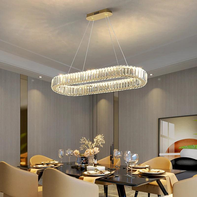 Luminaire Suspension métal et cristal avec lumière ajustable – Référence : Nélis4723- - Nexa Lights