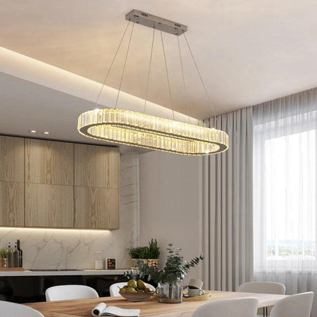 Luminaire Suspension métal et cristal avec lumière ajustable – Référence : Nélis4723- - Nexa Lights