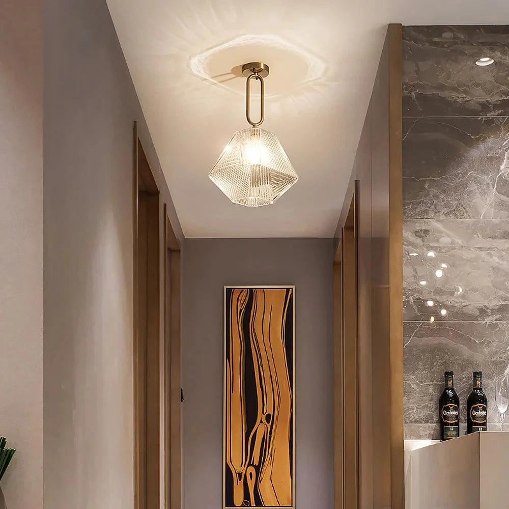 Luminaire Suspension métal noir et verre transparent – Référence : Aelios4729- - Nexa Lights