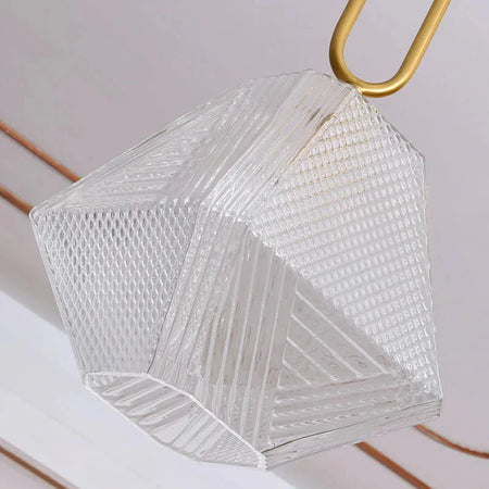 Luminaire Suspension métal noir et verre transparent – Référence : Aelios4729- - Nexa Lights