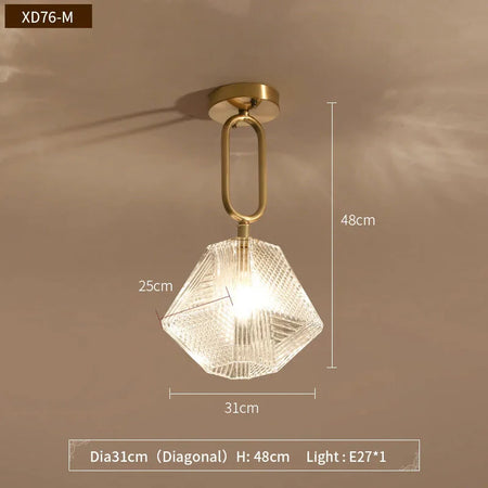 Luminaire Suspension métal noir et verre transparent – Référence : Aelios4729- - Nexa Lights