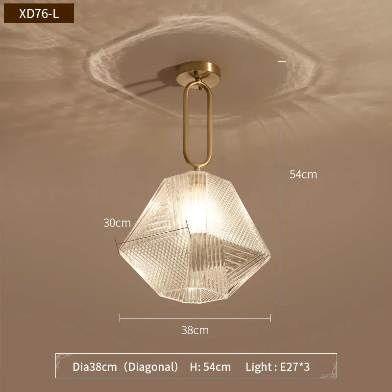 Luminaire Suspension métal noir et verre transparent – Référence : Aelios4729- - Nexa Lights