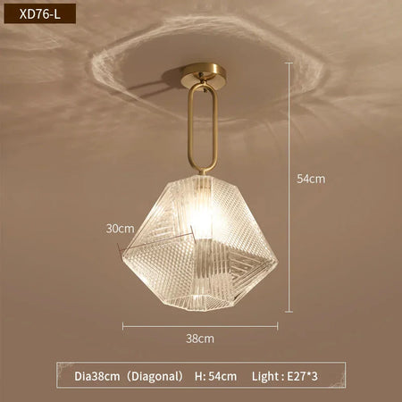 Luminaire Suspension métal noir et verre transparent – Référence : Aelios4729- - Nexa Lights