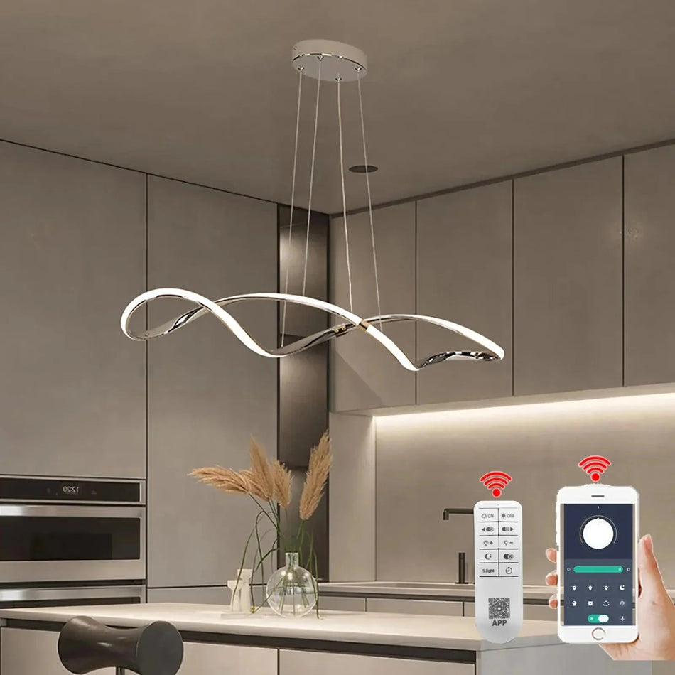 Luminaire Suspension ondulé chic en chrome poli – Référence : Marvyn4723-Luminaire Suspendu - Nexa Lights