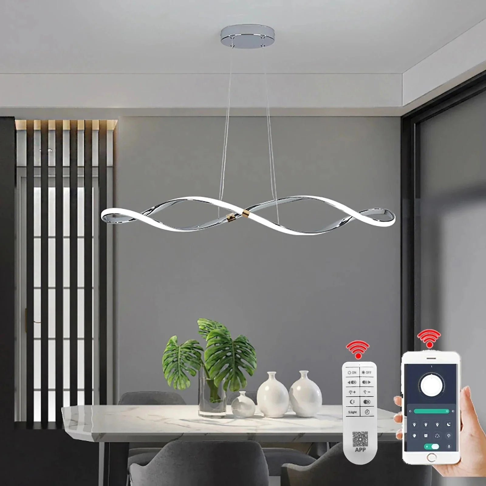 Luminaire Suspension ondulé chic en chrome poli – Référence : Marvyn4723-Luminaire Suspendu - Nexa Lights