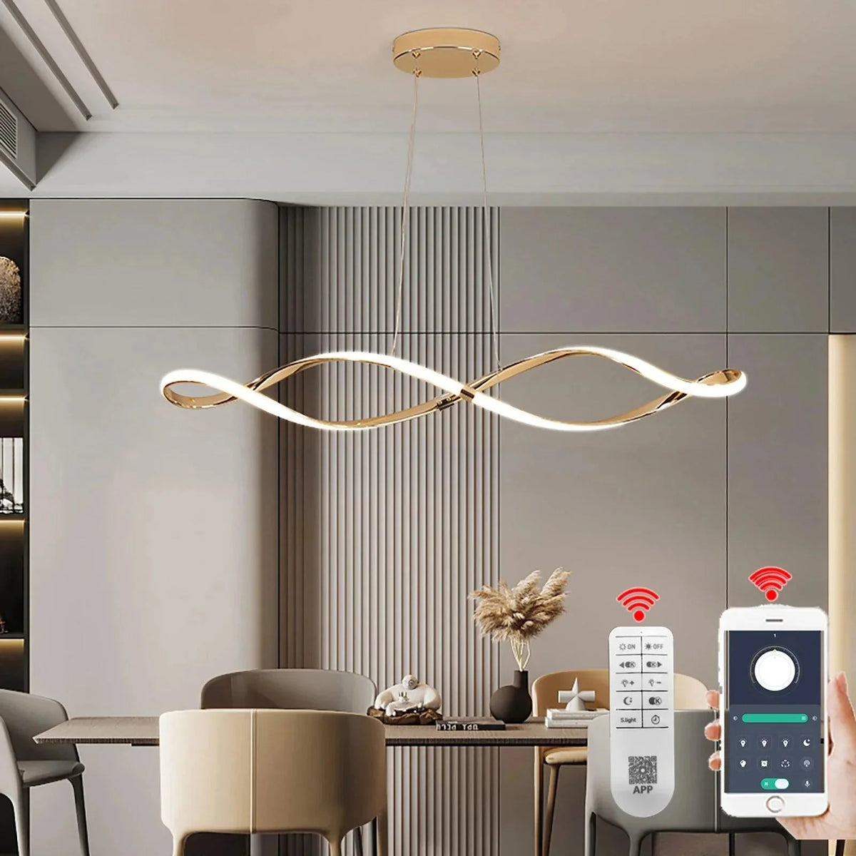 Luminaire Suspension ondulé chic en chrome poli – Référence : Marvyn4723-Luminaire Suspendu - Nexa Lights