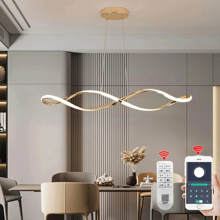 Luminaire Suspension ondulé chic en chrome poli – Référence : Marvyn4723-Luminaire Suspendu - Nexa Lights