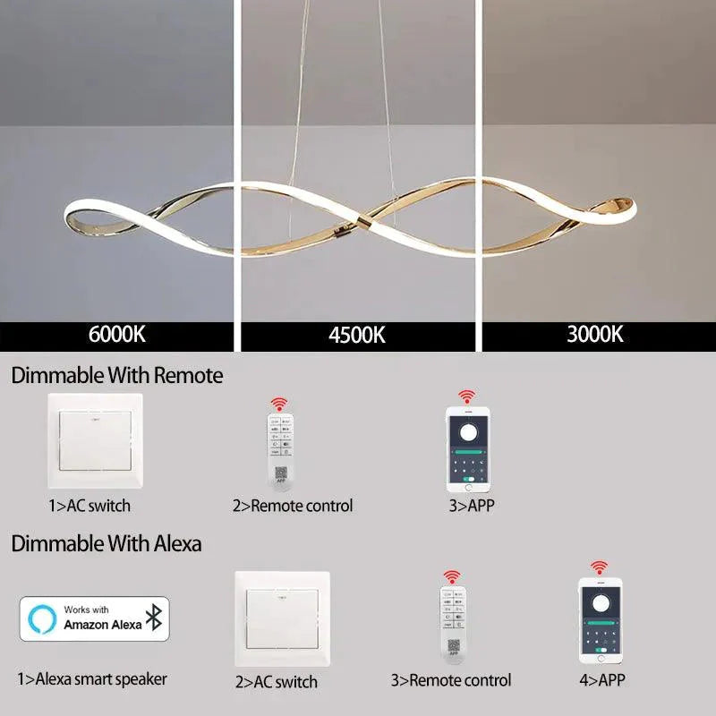 Luminaire Suspension ondulé chic en chrome poli – Référence : Marvyn4723-Luminaire Suspendu - Nexa Lights