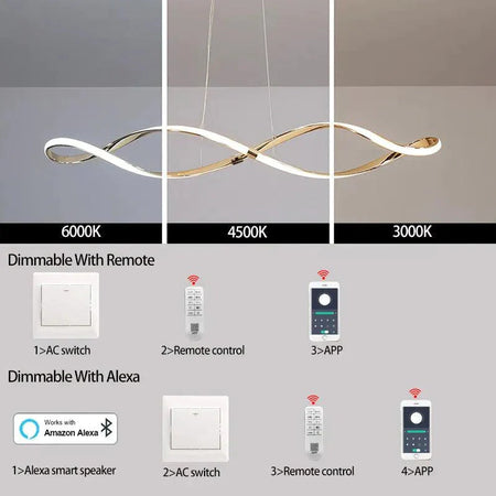 Luminaire Suspension ondulé chic en chrome poli – Référence : Marvyn4723-Luminaire Suspendu - Nexa Lights