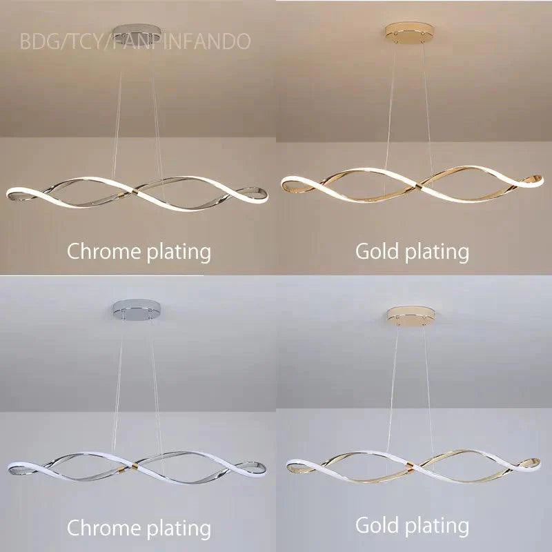 Luminaire Suspension ondulé chic en chrome poli – Référence : Marvyn4723-Luminaire Suspendu - Nexa Lights