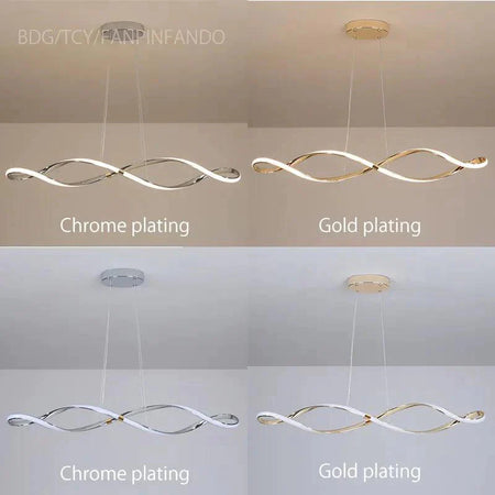Luminaire Suspension ondulé chic en chrome poli – Référence : Marvyn4723-Luminaire Suspendu - Nexa Lights