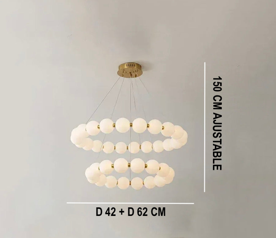 Luminaire Suspension sphères opalines élégantes – Référence : Mariel3485-Luminaire Suspendu - Nexa Lights