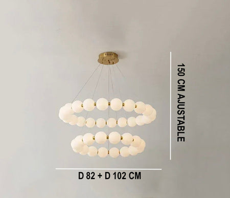 Luminaire Suspension sphères opalines élégantes – Référence : Mariel3485-Luminaire Suspendu - Nexa Lights