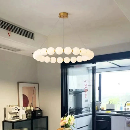 Luminaire Suspension sphères opalines élégantes – Référence : Mariel3485-Luminaire Suspendu - Nexa Lights