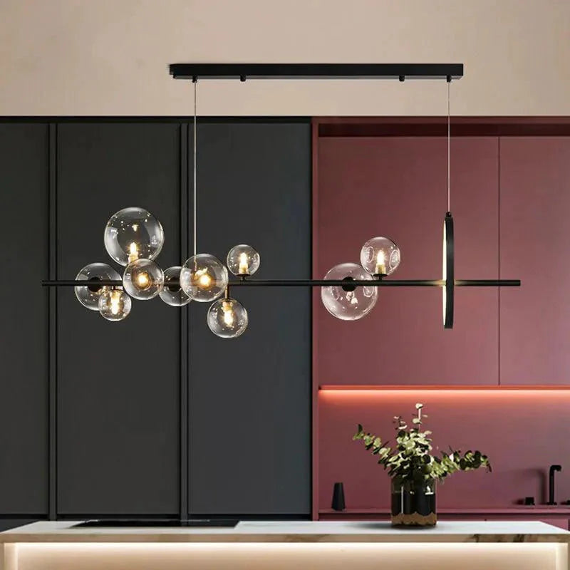 Luminaire Suspension sphérique élégant en verre transparent – Référence : Marvyn9624-Luminaire Suspendu - Nexa Lights