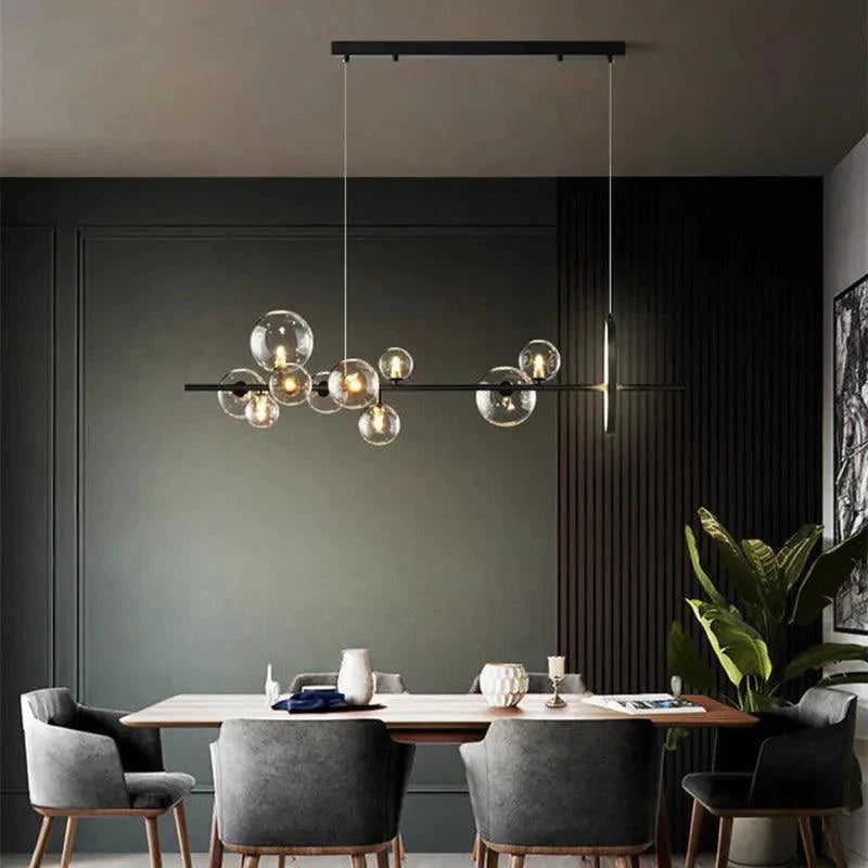 Luminaire Suspension sphérique élégant en verre transparent – Référence : Marvyn9624-Luminaire Suspendu - Nexa Lights