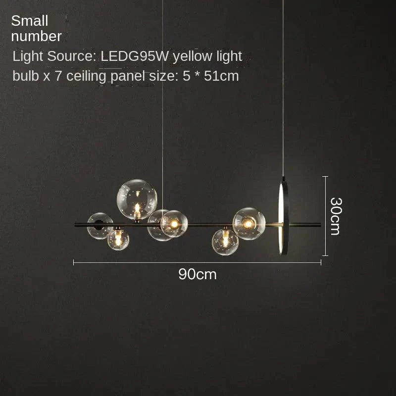 Luminaire Suspension sphérique élégant en verre transparent – Référence : Marvyn9624-Luminaire Suspendu - Nexa Lights