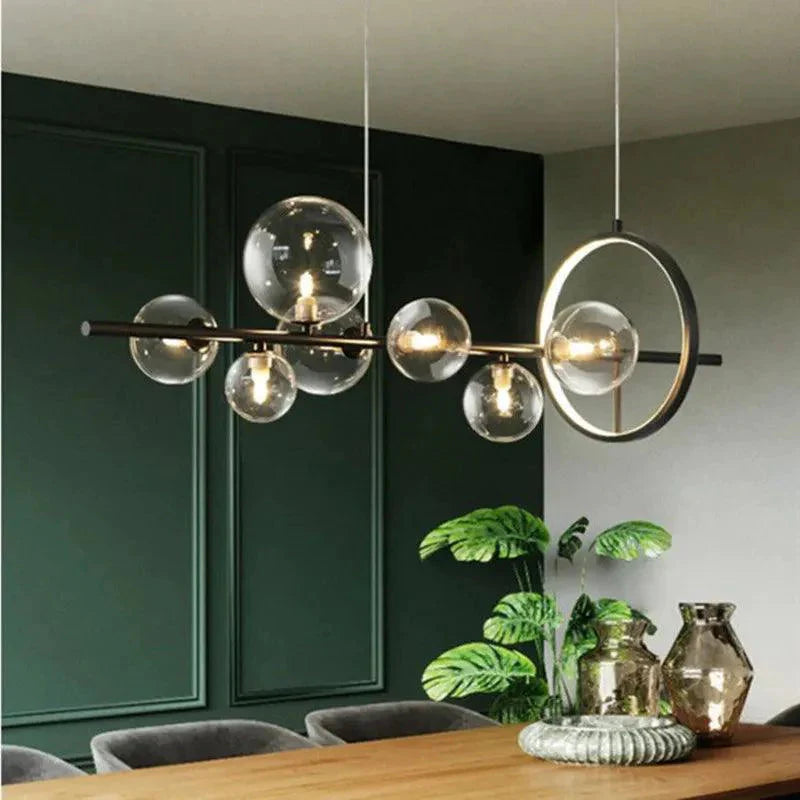 Luminaire Suspension sphérique élégant en verre transparent – Référence : Marvyn9624-Luminaire Suspendu - Nexa Lights