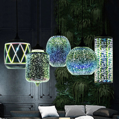 Luminaire Suspension verre 3D coloré – Référence : Ilyas5273-Luminaire Suspendu - Nexa Lights