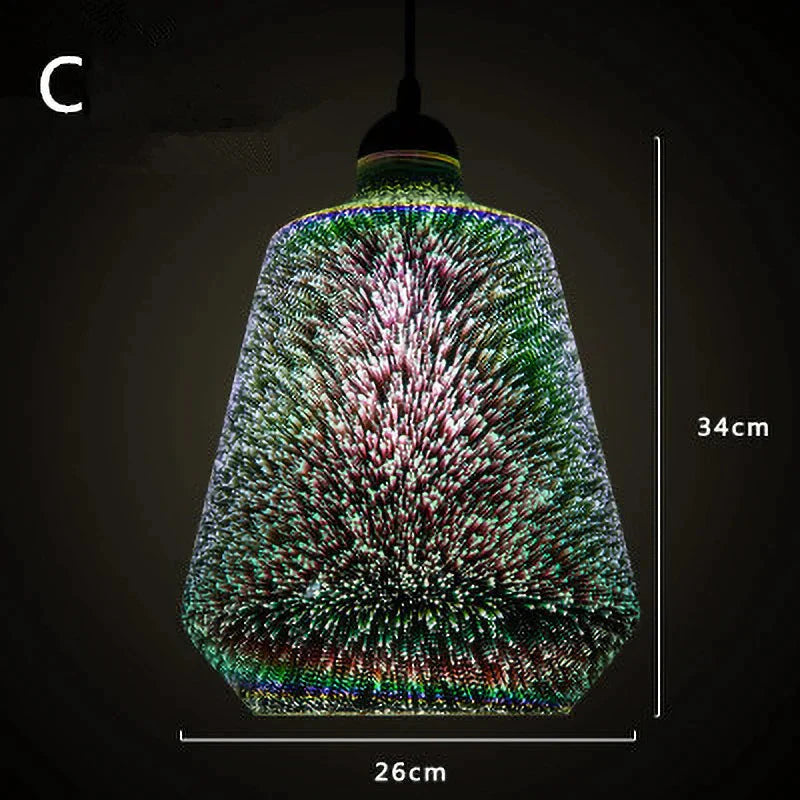 Luminaire Suspension verre 3D coloré – Référence : Ilyas5273-Luminaire Suspendu - Nexa Lights