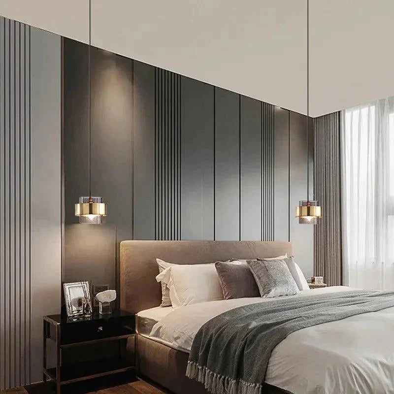 Luminaire Suspension verre doré contemporain – Référence : Maelis4823-Luminaire Suspendu - Nexa Lights