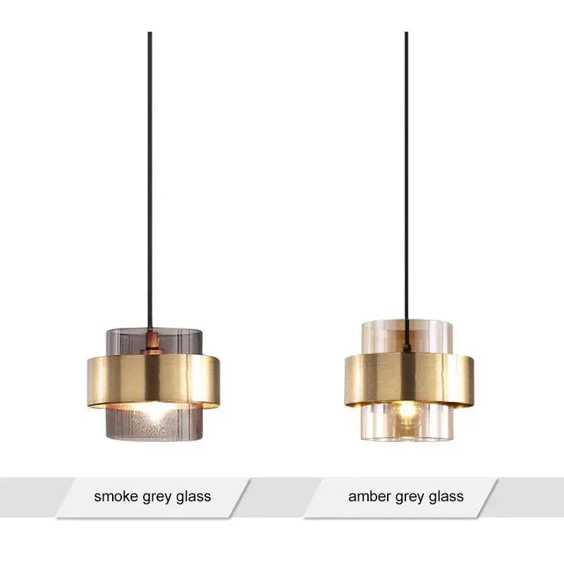 Luminaire Suspension verre doré contemporain – Référence : Maelis4823-Luminaire Suspendu - Nexa Lights