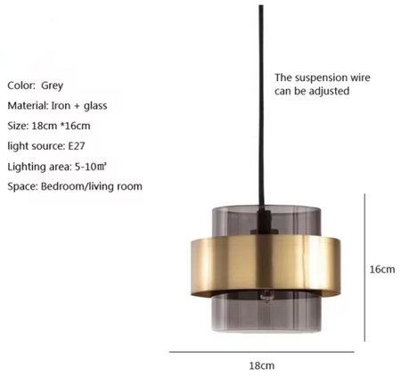 Luminaire Suspension verre doré contemporain – Référence : Maelis4823-Luminaire Suspendu - Nexa Lights