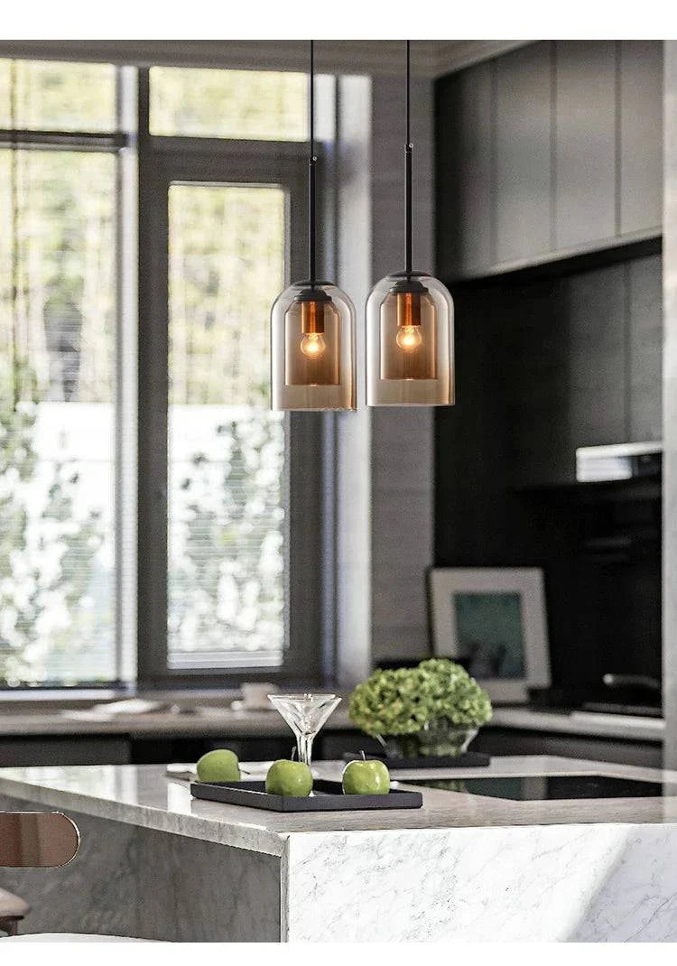 Luminaire Suspension verre double moderne – Référence : Fynia4739- - Nexa Lights