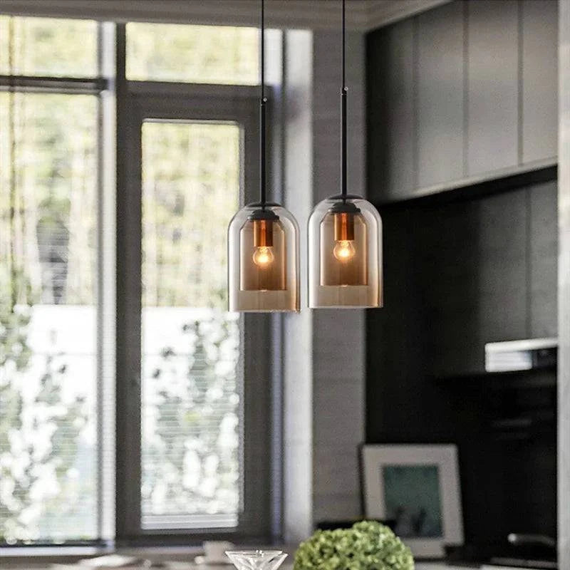 Luminaire Suspension verre double moderne – Référence : Fynia4739- - Nexa Lights