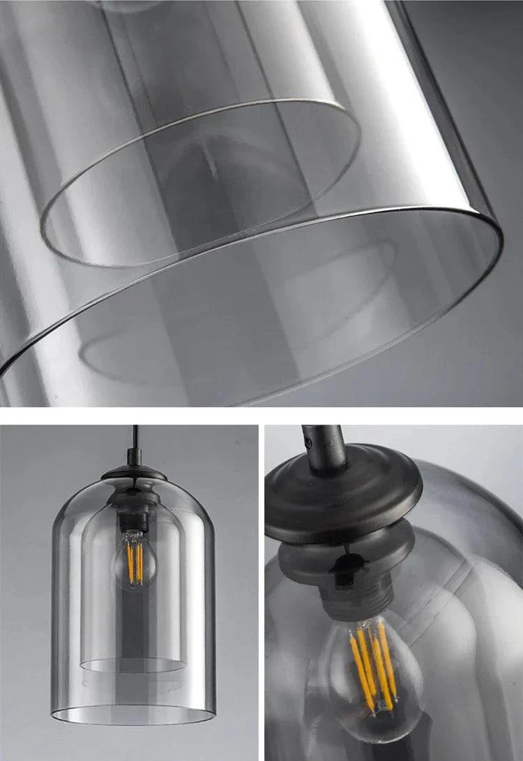 Luminaire Suspension verre double moderne – Référence : Fynia4739- - Nexa Lights