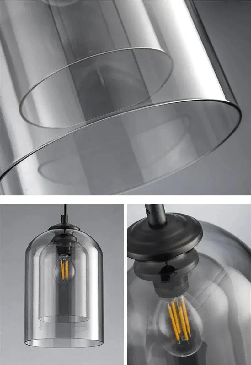 Luminaire Suspension verre double moderne – Référence : Fynia4739- - Nexa Lights