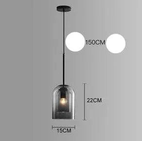 Luminaire Suspension verre double moderne – Référence : Fynia4739- - Nexa Lights