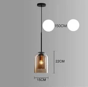 Luminaire Suspension verre double moderne – Référence : Fynia4739- - Nexa Lights