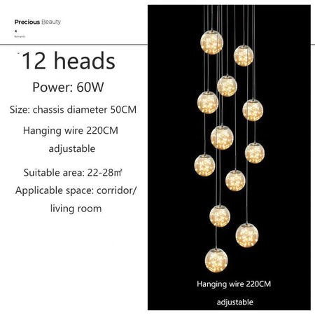 Luminaire Suspension verre et cristal – Référence : Kaïra5723-Luminaire Suspendu - Nexa Lights