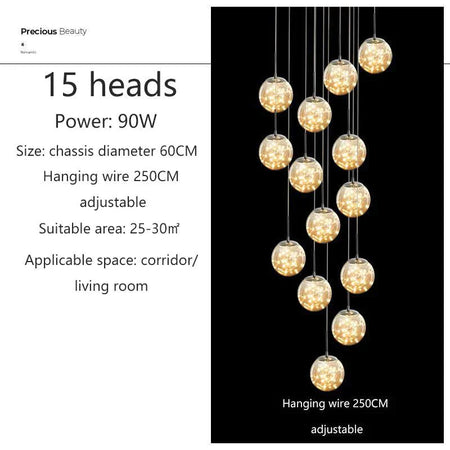 Luminaire Suspension verre et cristal – Référence : Kaïra5723-Luminaire Suspendu - Nexa Lights