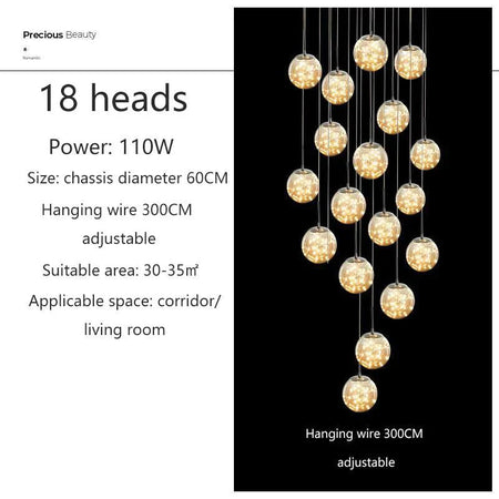 Luminaire Suspension verre et cristal – Référence : Kaïra5723-Luminaire Suspendu - Nexa Lights