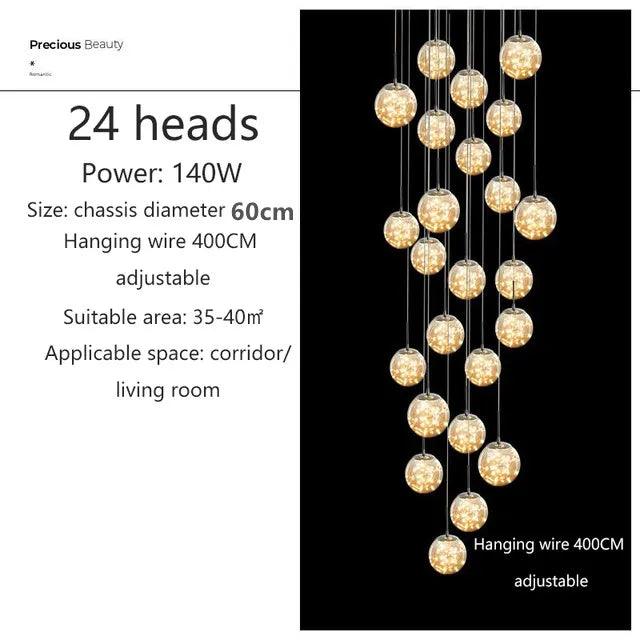 Luminaire Suspension verre et cristal – Référence : Kaïra5723-Luminaire Suspendu - Nexa Lights