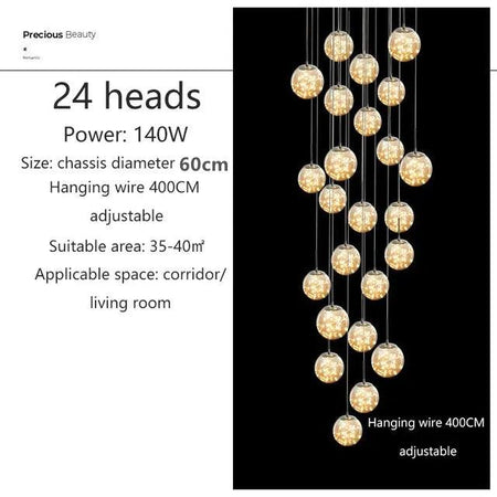 Luminaire Suspension verre et cristal – Référence : Kaïra5723-Luminaire Suspendu - Nexa Lights