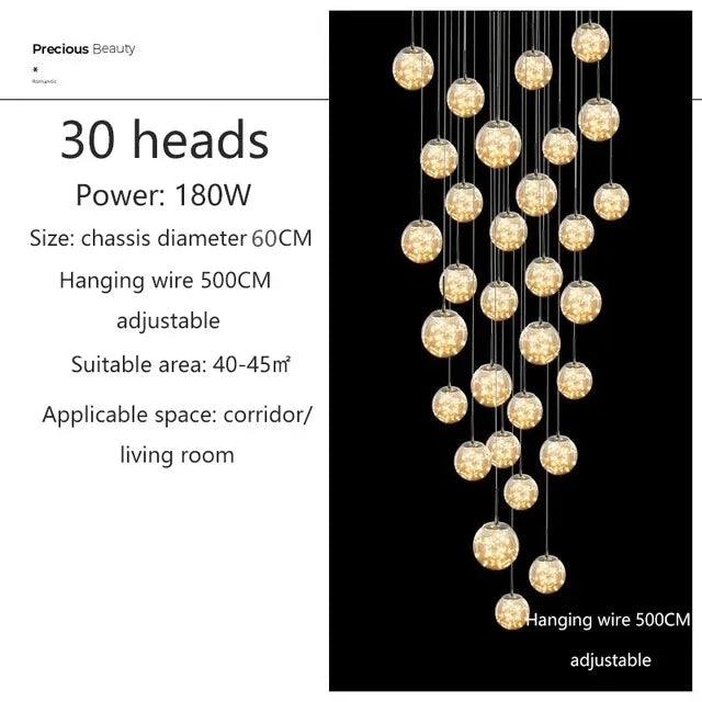 Luminaire Suspension verre et cristal – Référence : Kaïra5723-Luminaire Suspendu - Nexa Lights