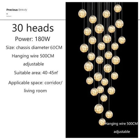 Luminaire Suspension verre et cristal – Référence : Kaïra5723-Luminaire Suspendu - Nexa Lights
