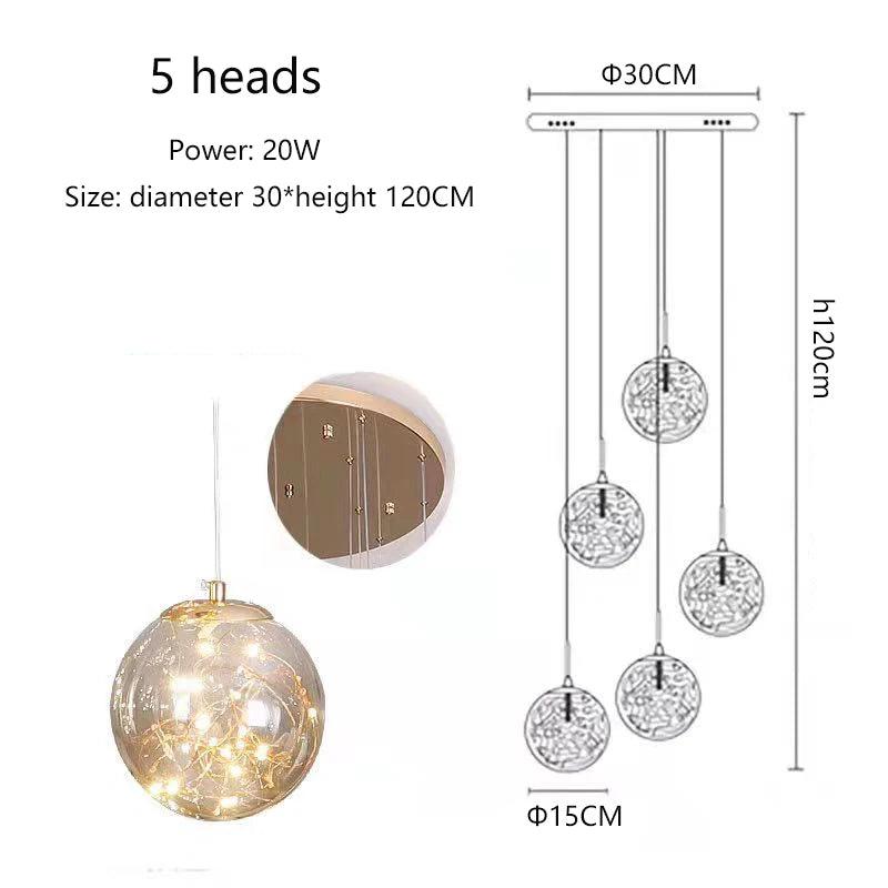 Luminaire Suspension verre et cristal – Référence : Kaïra5723-Luminaire Suspendu - Nexa Lights