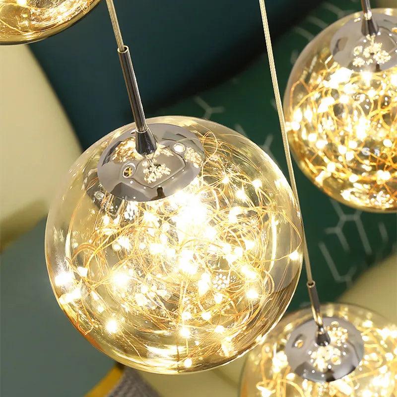 Luminaire Suspension verre et cristal – Référence : Kaïra5723-Luminaire Suspendu - Nexa Lights