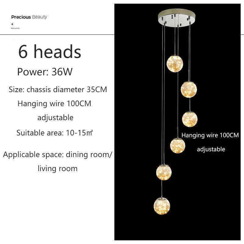 Luminaire Suspension verre et cristal – Référence : Kaïra5723-Luminaire Suspendu - Nexa Lights