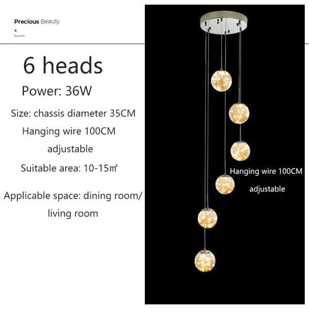 Luminaire Suspension verre et cristal – Référence : Kaïra5723-Luminaire Suspendu - Nexa Lights
